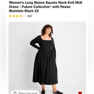 Women’s Long-Sleeve Square Neck Midi Knit Dress | Future Collective